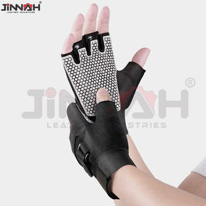 Custom <b>Men</b> <b>Fingerless</b> Cycling <b>Gloves</b> Neoprene & Leather Washable Outdoor Sports Half Finger Custom Color & Packaging Adult Use - Product Image 6