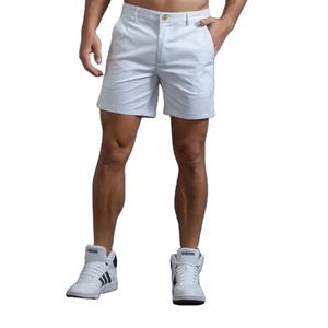 Pantalones cortos informales de verano para hombre 2024 Slim Fit Sexy Color sólido puro algodón impermeable Cargo Shorts hombre liso teñido - Product Image 4