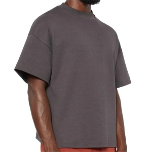 Camiseta Casual Oversize de Algodón 100% de Alta Calidad para Hombre, Diseño Liso, Estilo Urbano, Transpirable, de Gran Gramaje, con Logotipo Personalizado - Product Image 4