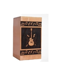 Handcrafted <b>Wooden</b> Urn <b>Box</b> Guitar Floral Design Funeral Adults <b>Memorial</b> Keepsake Urn <b>Box</b> for Human Ashes Home Decor Item - Product Image 1