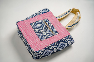 Sac fourre-tout en coton tissé, style ethnique, sac à bandoulière, double fermeture éclair, OEM ODM, livraison rapide, directement de l'usine - Product Image 3