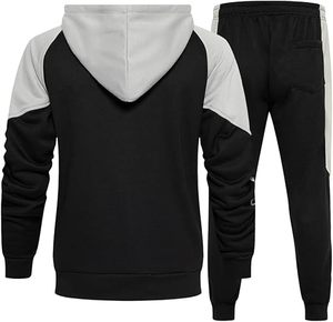 Men Contrast Panel Tracksuit Sportswear Set Premium Hoodie <b>Jogger</b> Tracksuit Casual Wear Tone Hoodie And <b>Jogger</b> Sportswear Set - Product Image 2