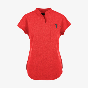 Haut de tenue infirmière pour femme, nouvelle collection, tricoté, col design, personnalisable, uni, haute qualité, usage hospitalier - Product Image 1