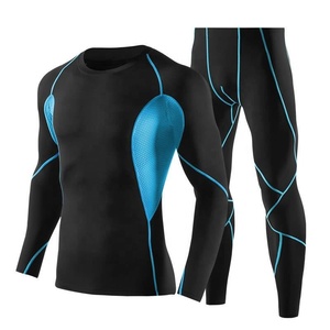 ชุดเสื้อและกางเกงรัดรูปสำหรับผู้ชาย ช่วยระบายความชื้น ชุดกีฬา - Product Image 5