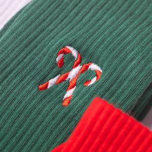 Chaussettes de sport ou d'entraînement brodées en coton avec motif canne à sucre de Noël personnalisé, ODM Smeta Sports pour usage quotidien - Product Image 4