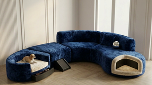 Sofá Seccional Modular Curvo Personalizado con Caja de Almacenamiento para Mascotas, Rampa para <span class=keywords><strong>Perros</strong></span>, Muebles Modernos para Sala de Estar, OEM - Product Image 5