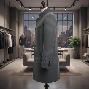 Manteau d'hiver moderne en laine pour homme, style classique de haute qualité, bordure en fourrure, respirant, personnalisable, vente en gros - Product Image 4