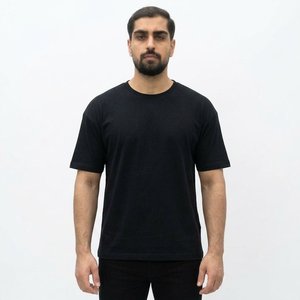 <b>Men's</b> Regular Fit Short Sleeve Solid <b>Navy</b> <b>Blue</b> Cotton Jersey <b>T</b>-<b>Shirt</b> O-Neck Casual Streetwear Breathable 220g - Product Image 6