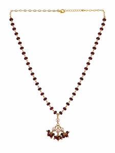 Collier personnalisé plaqué rhodium avec perles de grenat rouge et perles de culture d'eau douce, chaîne en câble à pampilles en cascade, pour femme, de luxe, pour mariée - Product Image 3