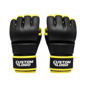 Professional MMA Grappling <b>Gloves</b> Open Finger Long Wrist Strap - Product Image 1