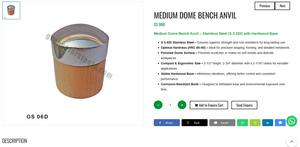 Banc à marteau à dôme bas en acier inoxydable 420, diamètre 2,75 pouces, avec base en bois dur, outils de fabrication de bijoux | Numéro d'article : GS-06E - Product Image 3