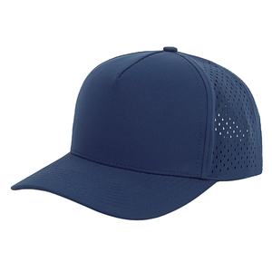 Logotipo personalizado 5 paneles de malla de béisbol gorra de camionero impermeable de secado rápido corte láser agujero Golf sombreros para lona al aire libre playa - Product Image 1