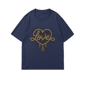 Camisetas de mujer de verano de manga corta más Top hombres camiseta Logotipo de impresión personalizado 100% algodón - Product Image 5