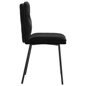 Juego de 6 Sillas de Comedor de Terciopelo Negro, Madera Contrachapada y Metal Estándar - Product Image 5