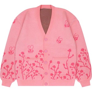 Pull ample à col en V et boutonnage long, épaules tombantes, respirant, pour femme, coupe décontractée, style urbain streetwear, tricot confortable et ample - Product Image 3