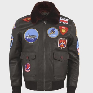 Texas Dallas Patch <b>Leather</b> <b>Jacket</b> <b>Men</b> Moto Biker Style Embroidered Design Genuine Fur Lining Zipper Closure Winter Wear - Product Image 5