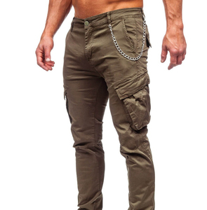 Pantalon cargo pour homme à taille élastique avec logo imprimé personnalisé, poches, ceinture, coupe décontractée, idéal pour les trajets quotidiens - Product Image 6