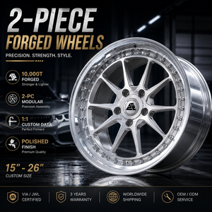 Jantes forgées classiques en 2 pièces, finition argentée polie, 18 19 20 21 22 24 pouces, jantes en alliage personnalisées pour Porsche BMW Audi Mercedes - Product Image 1