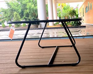 Mesa de Metal para Exteriores, Mesa de Comedor de Acero con Recubrimiento en Polvo para Patio - Product Image 2