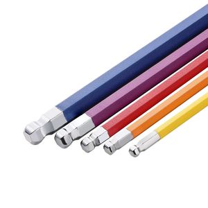 Set di chiavi esagonali a brugola da 22 pezzi, codificate a colori, con estremità sferica, metriche (1,5-10 mm) e SAE (0,050-3/8 pollici) - 22 pz. - Product Image 2