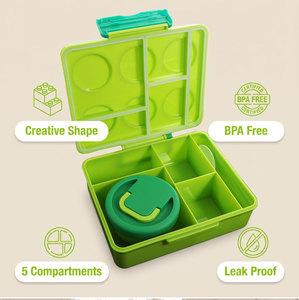 Boîte à lunch créative style blocs de construction 1900 ml, boîte bento en plastique multi-compartiments, récipient alimentaire anti-fuite, ODM OEM - Product Image 2