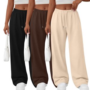 Wholesale Custom Women Baggy <b>Sweatpants</b> Mid Waist Wide Leg Fleece Track Pants Ladies Casual <b>Oversized</b> Streetwear Trousers - Product Image 1