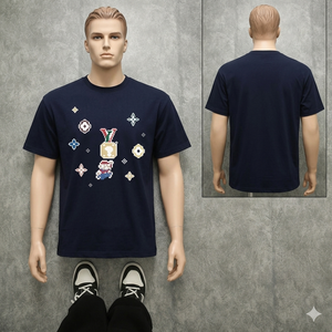 Camiseta de algodón grueso estampada para hombre 2026, estilo americano, manga corta, corte holgado, cuello redondo, informal de verano, versátil. - Product Image 1