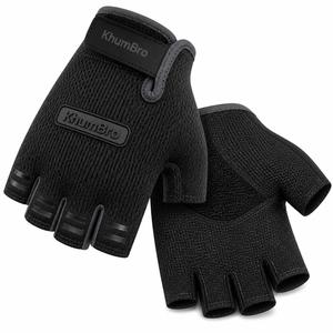 KhumBro <b>Half</b> Finger Cycling Gloves Gel Padding Adjustable Wrist Strap Quick Drying Breathable Non <b>Slip</b> Design Polyester for Men - Product Image 4