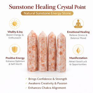 หินซันสโตนสีส้มธรรมชาติคุณภาพสูง รูปทรงโอเบลิสก์ ขัดเงา เป็นมิตรกับสิ่งแวดล้อม ขนาด 4 นิ้ว คริสตัลปลายแหลมสำหรับบำบัดรักษาแบบเรกิ - Product Image 2