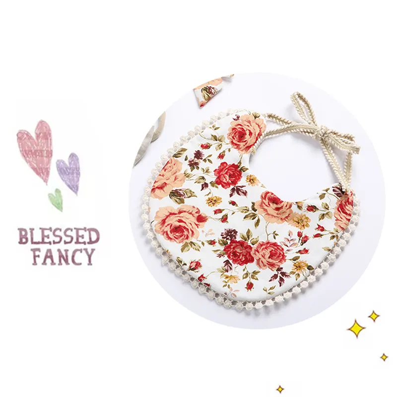 bavoir bebe coton individuell bedruckte leicht zu reinigende lätzchen japanisches neues design für baby-stickerei blanko wischen rüschenbaby-lätzchen