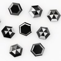 Diamant naturel fantaisie noir opaque de 4,50 x 4,50 mm, taille hexagonale, pour la création de bijoux tels que des bagues, des bracelets, des colliers, des boucles d'oreilles