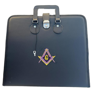 Étui pour tablier maçonnique en cuir noir avec broderie, sac de rangement pour vêtements et promotion, Uniquen Enterprises MCC05, unisexe - Product Image 1