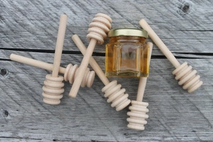 Wooden Honey Dipper Stirrer Long Handle Classic Design Mirror Eco-Friendly Durable Serving Spoon <b>for</b> Camping Tea Honey Giveaways - Product Image 3
