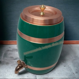 Dispensador de agua de cobre puro de lujo de alta calidad Tanque de agua de cobre Ayurveda para almacenamiento de agua al mejor precio del proveedor - Product Image 4