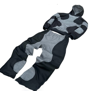 Ensemble décontracté 2 pièces pour femme : Sweat à capuche color block et pantalon de jogging, coupe ample, manches longues, design patchwork, toutes saisons - Product Image 6