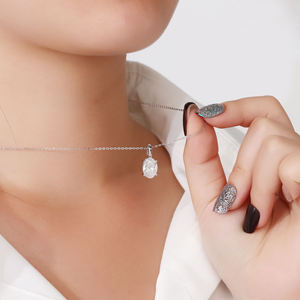 Collar de Oro Sólido de 18K con Diamante Cultivado en Laboratorio de 1Ct DEF VVS1, Diseño Personalizado, Gargantilla Solitario de Lujo, Joyería Fina para Mujer - Product Image 2