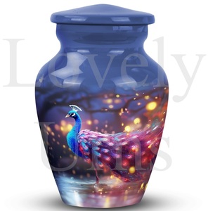 Urna de pavo real de la paz eterna, lugar de descanso para cenizas humanas, urna conmemorativa de cremación, recuerdo decorativo, tributo. - Product Image 3