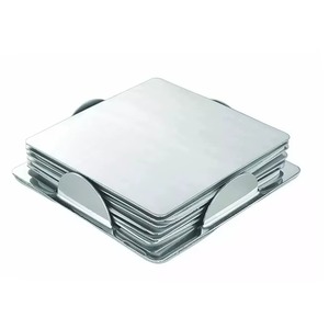 Minimalist Design <b>Silver</b> Finished Metal <b>Coaster</b> Perfect For Modern Table Styling Dining Tables And Desk Setup From India - Product Image 1