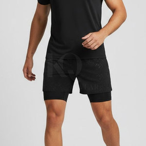 Shorts de sport décontractés pour hommes, en tissu extensible, séchage rapide, respirant, écologique, pour la gym et l'entraînement, avec cordon de serrage - Product Image 3