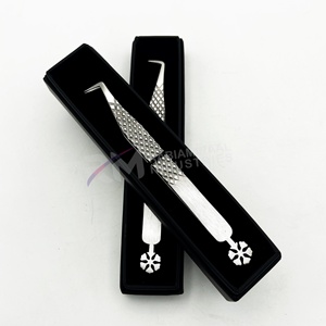 Pince à épiler RMI 90 degrés à pointe fine, finition mate, 10 mm, anti-magnétique, pour extensions de cils, en acier inoxydable japonais, personnalisée - Product Image 3