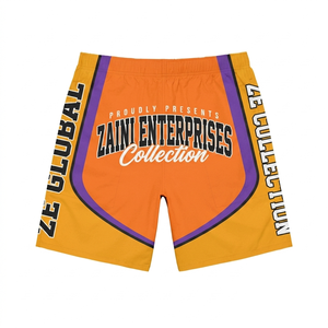 Premium 120 GSM Quick Dry Knitted Windbreaker <b>Shorts</b> Casual Solid Orange <b>Yellow</b> for Custom Logo Front OEM ODM - Product Image 1
