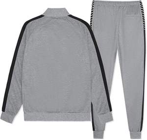 Conjunto Deportivo Unisex Gris, Chaqueta de Manga Larga con Cierre de Media Cremallera y Bolsillos Laterales, Pantalones con Cintura Elástica, Ropa Deportiva Informal para Otoño - Product Image 1