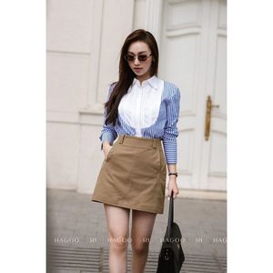 CV751 High Waist A Line Mini <b>Skirt</b> Women Tailored Belted <b>Office</b> Bottom Factory Price - Product Image 2