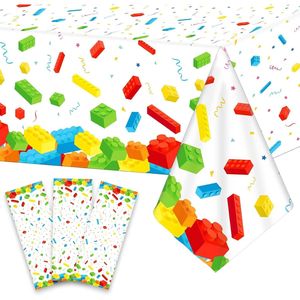 Set di 3 tovaglie Building Blocks 105 x 54 pollici, stoviglie e decorazioni a tema per feste - Product Image 2