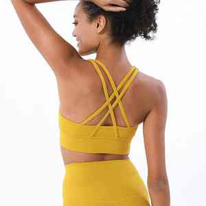 Sujetador deportivo de última moda con espalda cruzada, cuello en U, alta sujeción, transpirable, ecológico, para fitness, yoga y deportes para mujer. - Product Image 5