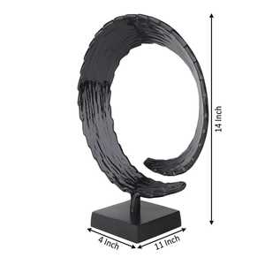 Abstract Metal Sculpture Circular Modern Artistic Tabletop Decor Handmade Single Piece Design for Living Room - Product Image 5