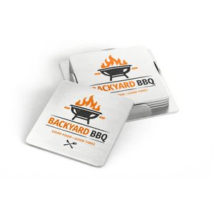 Juego de Posavasos de Metal para Bebidas con Soporte, Personalizado con Logotipo Impreso en Acero Inoxidable, para Restaurantes Italianos - Product Image 4