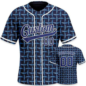 Maillots de baseball personnalisés à manches courtes, impression par sublimation sur polyester vierge, faible MOQ - Product Image 2