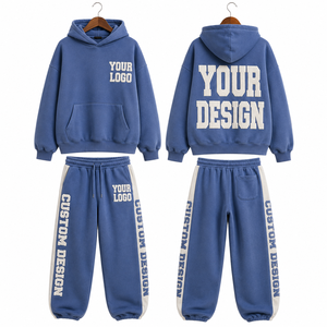 Ensemble jogging et sweat à capuche ample en molleton brossé avec poignets élastiques, impression DTF personnalisée, vente en gros, OEM, streetwear, nouveauté - Product Image 3