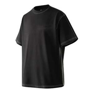 เสื้อยืดโอเวอร์ไซส์ ผ้าคอตตอนหนานุ่ม แบบเรียบ คอกลม สำหรับใส่ลำลอง ผู้ผลิตเสื้อผ้าสตรีทแวร์ - Product Image 3